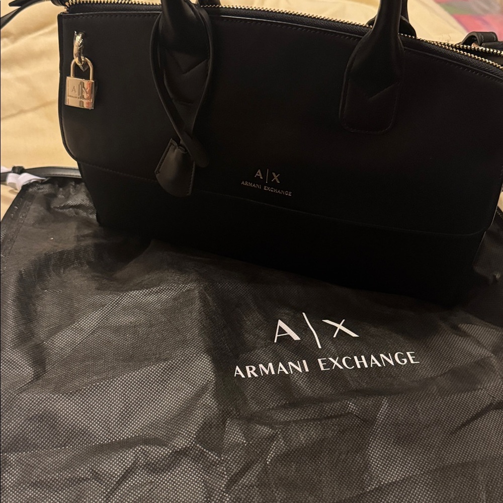 NWOT Armani Exchange ASV LARGE HANDBAG WITH PADLOCK AND METAL DETAILS